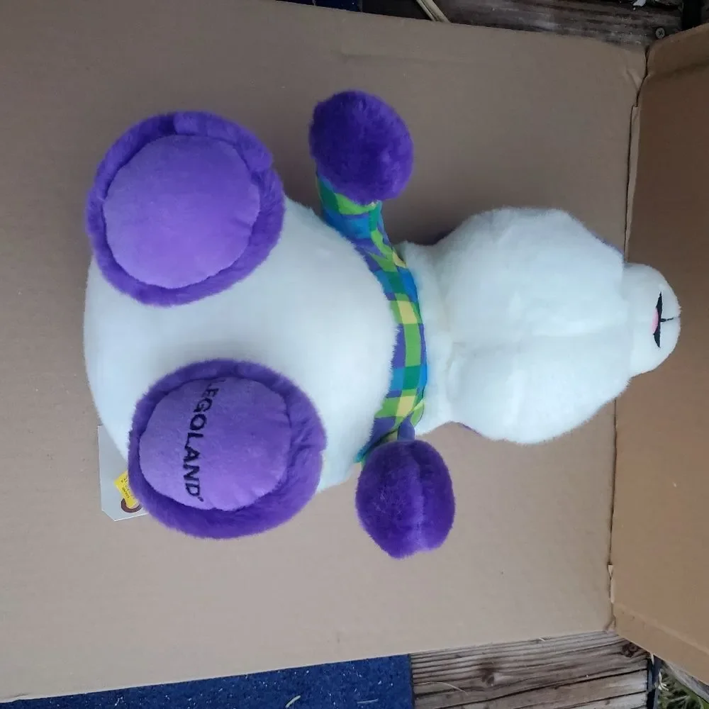 Legoland Purple Panda Plush – Aurora 12” Stuffed Animal with Plaid Shirt